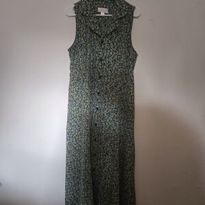 CJ Banks Floral Maxi Dress - Blue and Yellow